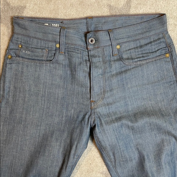 🌟 G-Star RAW 3301 tappered 31x30 light blue jeans new NWOT 🌟 - Picture 3 of 6